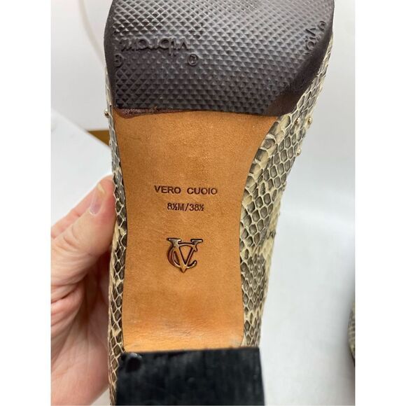 Vince Camuto Signature Danielle Snake Print Rhinestone Heels Women’s Size 8.5